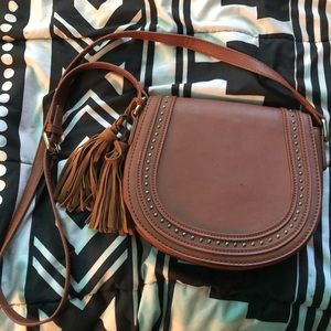 Brown over the shoulder bag!